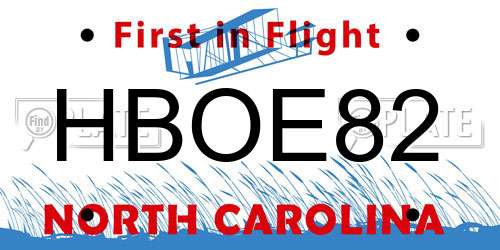 HBOE82 North Carolina License Plate