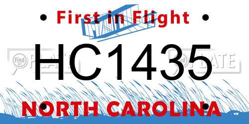 HC1435 North Carolina License Plate