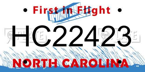 HC22423 North Carolina License Plate