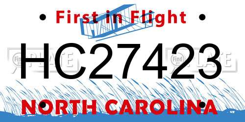 HC27423 North Carolina License Plate