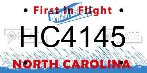 HC4145 North Carolina License Plate