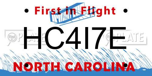 HC4I7E North Carolina License Plate