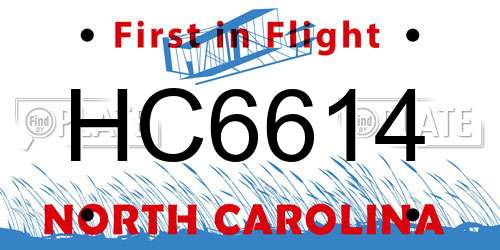 HC6614 North Carolina License Plate