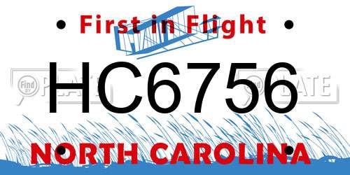 HC6756 North Carolina License Plate
