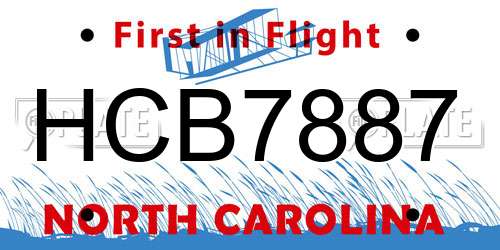 HCB7887 North Carolina License Plate