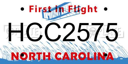 HCC2575 North Carolina License Plate