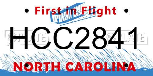 HCC2841 North Carolina License Plate