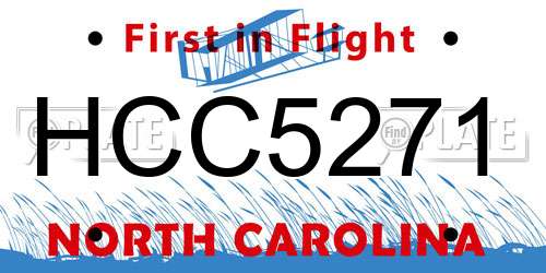 HCC5271 North Carolina License Plate