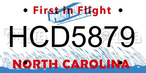 HCD5879 North Carolina License Plate