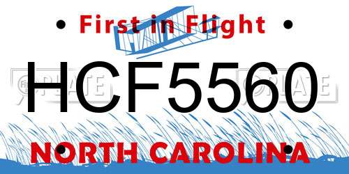 HCF5560 North Carolina License Plate