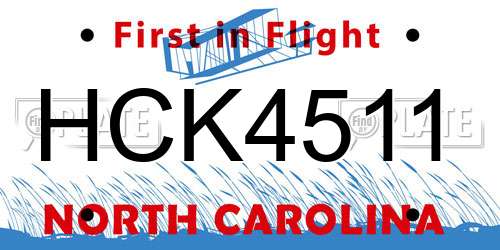 HCK4511 North Carolina License Plate