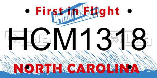 HCM1318 North Carolina License Plate