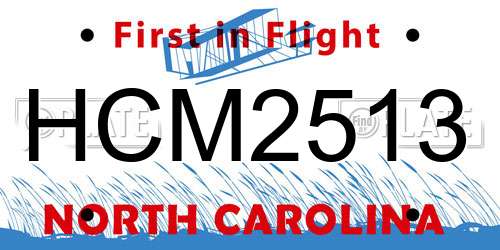 HCM2513 North Carolina License Plate