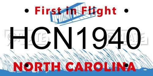 HCN1940 North Carolina License Plate