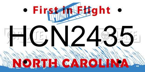 HCN2435 North Carolina License Plate