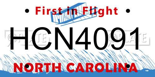 HCN4091 North Carolina License Plate