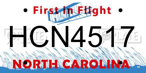 HCN4517 North Carolina License Plate