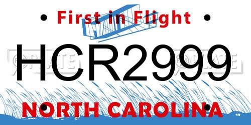 HCR2999 North Carolina License Plate