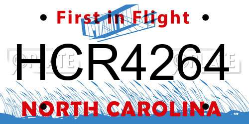 HCR4264 North Carolina License Plate