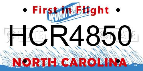 HCR4850 North Carolina License Plate
