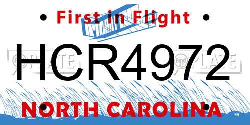 HCR4972 North Carolina License Plate