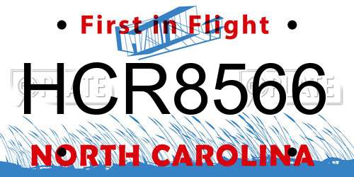 HCR8566 North Carolina License Plate