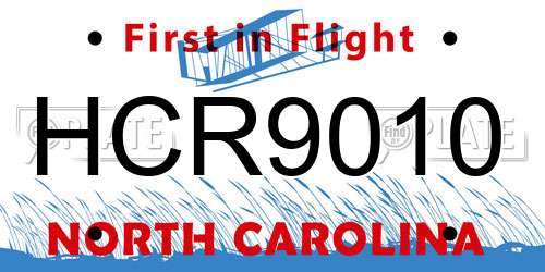 HCR9010 North Carolina License Plate