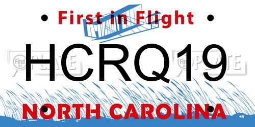 HCRQ19 North Carolina License Plate