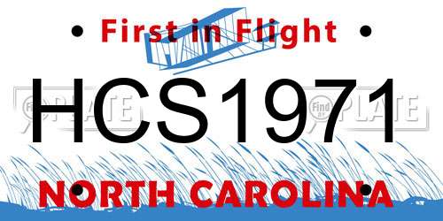 HCS1971 North Carolina License Plate