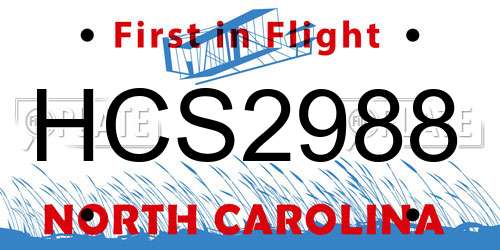 HCS2988 North Carolina License Plate