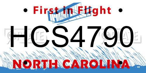 HCS4790 North Carolina License Plate