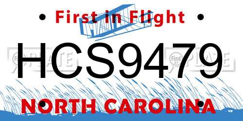 HCS9479 North Carolina License Plate
