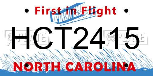 HCT2415 North Carolina License Plate