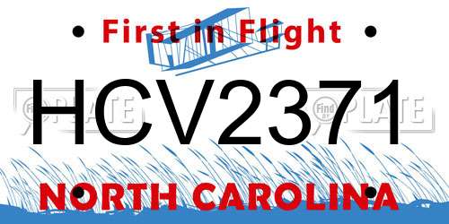 HCV2371 North Carolina License Plate