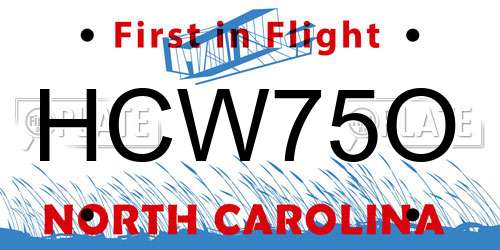HCW75O North Carolina License Plate