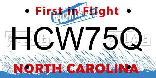 HCW75Q North Carolina License Plate