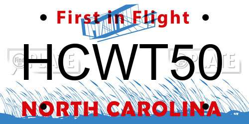 HCWT50 North Carolina License Plate