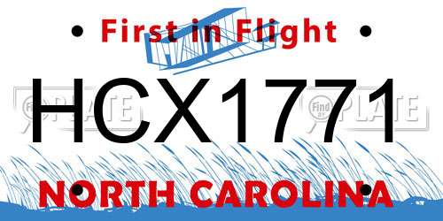 HCX1771 North Carolina License Plate