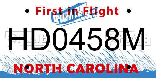 HD0458M North Carolina License Plate