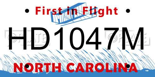 HD1047M North Carolina License Plate