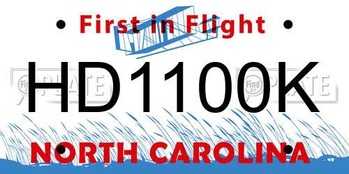 HD1100K North Carolina License Plate
