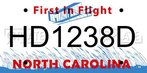 HD1238D North Carolina License Plate