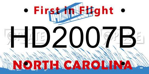 HD2007B North Carolina License Plate