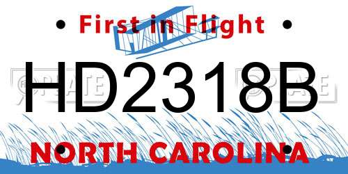 HD2318B North Carolina License Plate