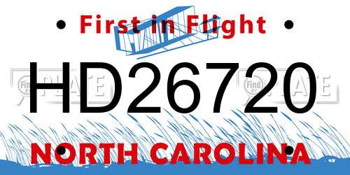 HD26720 North Carolina License Plate