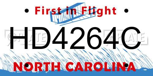 HD4264C North Carolina License Plate