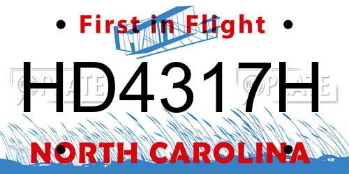 HD4317H North Carolina License Plate