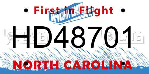 HD48701 North Carolina License Plate