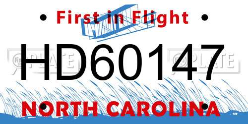 HD60147 North Carolina License Plate