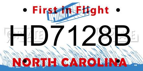 HD7128B North Carolina License Plate